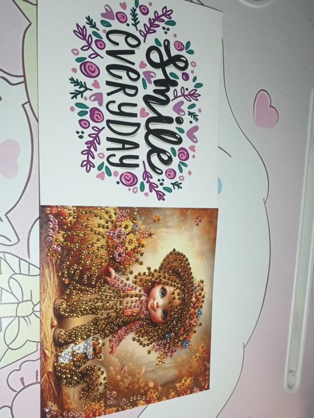 Beaded Girl Decorative Card Handmade - Picture 2 of 4